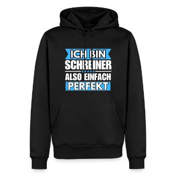 Einfach ein Perfekter Schreiner - Männer Premium Bio Hoodie - Schwarz - Vorne - Nico (187cm)