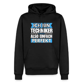 Einfach ein Perfekter Techniker - Männer Premium Bio Hoodie - Schwarz - Vorne - Nico (187cm)