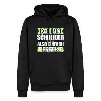 Einfach ein Perfekter Schneider - Männer Premium Bio Hoodie - Schwarz - Vorne - Nico (187cm)