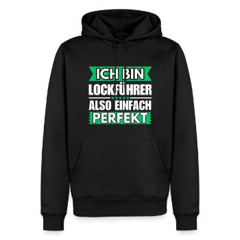Einfach ein Perfekter Lockführer - Männer Premium Bio Hoodie - Schwarz - Vorne - Nico (187cm)