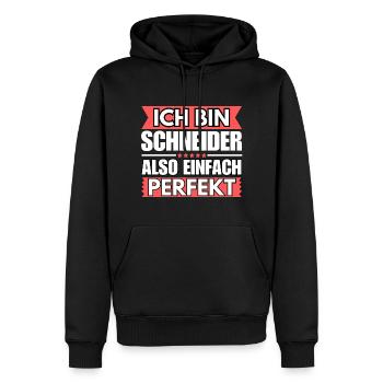 Einfach ein Perfekter Schneider - Männer Premium Bio Hoodie - Schwarz - Vorne - Nico (187cm)
