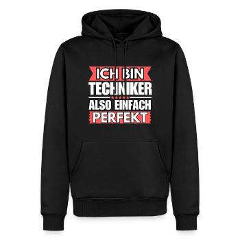 Einfach ein Perfekter Techniker - Männer Premium Bio Hoodie - Schwarz - Vorne - Nico (187cm)