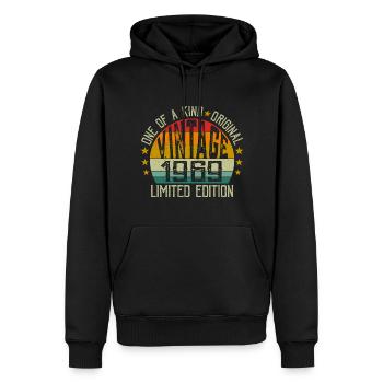 Jahrgang Jahrgang 1969 Retro Geburtstagsgeschenk 1969 - Männer Premium Bio Hoodie - Schwarz - Vorne - Nico (187cm)