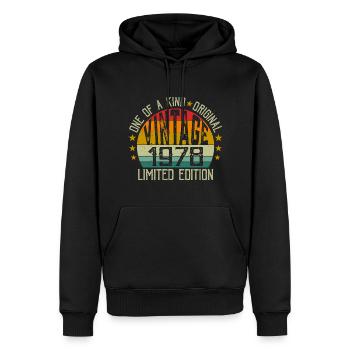 Jahrgang Jahrgang 1978 Retro Geburtstagsgeschenk 1978 - Männer Premium Bio Hoodie - Schwarz - Vorne - Nico (187cm)