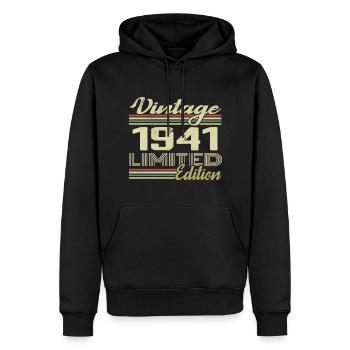 Anniversaire 83 Ans Millésime 1941 Cadeau 1941 - Sweat à capuche Premium bio Homme - noir - Devant - Nico (187cm)