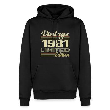 Geburtstag 43 Jahre Jahrgang 1981 Geschenk 1981 - Männer Premium Bio Hoodie - Schwarz - Vorne - Nico (187cm)