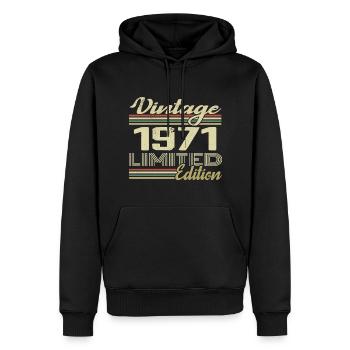 Geburtstag 53 Jahre Jahrgang 1971 Geschenk 1971 - Männer Premium Bio Hoodie - Schwarz - Vorne - Nico (187cm)