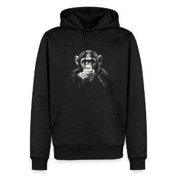 Chimpanzé Portrait Faune Faune Jungle - Sweat à capuche Premium bio Homme - noir - Devant - Nico (187cm)