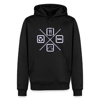 The Life Cycle of a Fisherman, Fishing, Dad - Men’s Premium Organic Hoodie - black - Front - Nico (187cm)