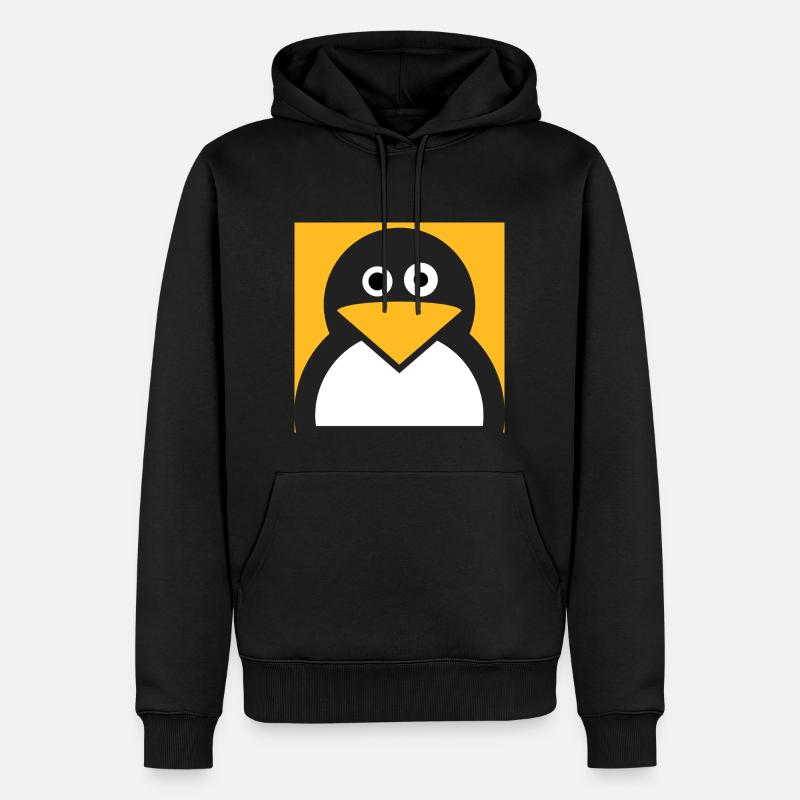 Linux Pingouin - Sweat à capuche Premium bio Homme - noir