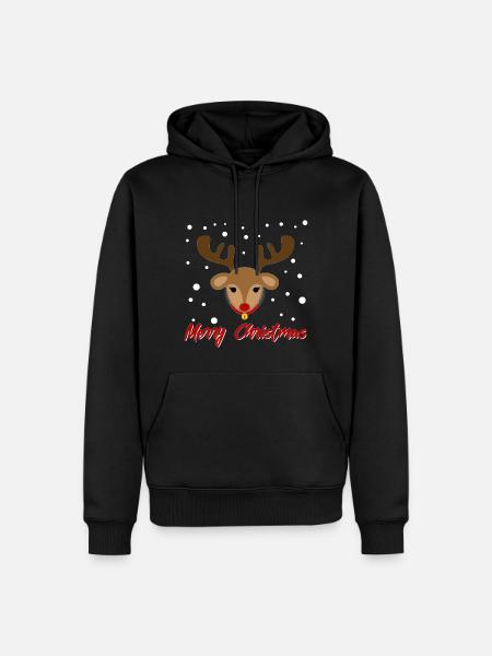 Merry Christmas Deer Reindeer Merry - Men’s Premium Organic Hoodie - black