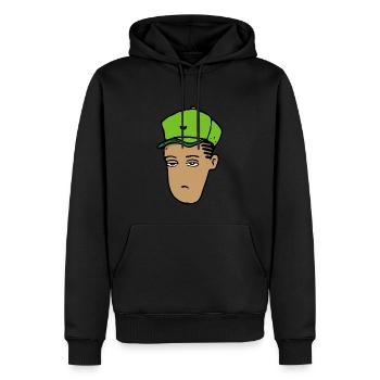 Hip-Hop-Kopf - Männer Premium Bio Hoodie - Schwarz - Vorne - Nico (187cm)
