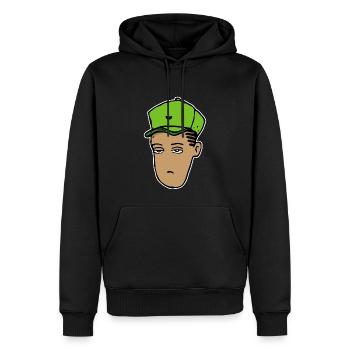 Hip-Hop-Kopf (Schlaganfall) - Männer Premium Bio Hoodie - Schwarz - Vorne - Nico (187cm)