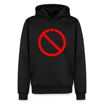 Verbot Zeichen - Männer Premium Bio Hoodie - Schwarz - Vorne - Nico (187cm)