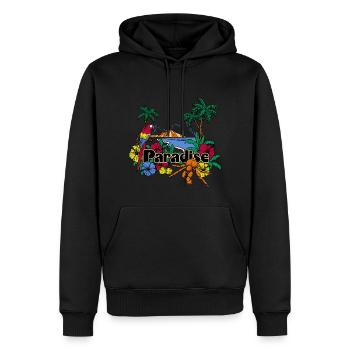paradis 2 - Sweat à capuche Premium bio Homme - noir - Devant - Nico (187cm)