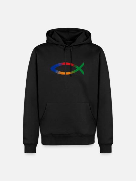 fisch - Männer Premium Bio Hoodie - Schwarz