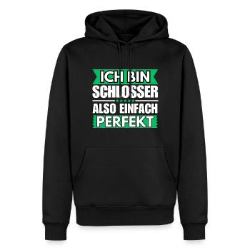 Einfach ein Perfekter Schlosser - Männer Premium Bio Hoodie - Schwarz - Vorne - Nico (187cm)