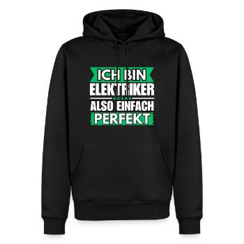 Einfach ein Perfekter Elektriker - Männer Premium Bio Hoodie - Schwarz - Vorne - Nico (187cm)