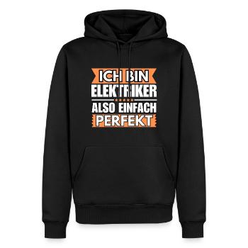 Einfach ein Perfekter Elektriker - Männer Premium Bio Hoodie - Schwarz - Vorne - Nico (187cm)
