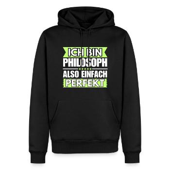 Einfach ein Perfekter Philosoph - Männer Premium Bio Hoodie - Schwarz - Vorne - Nico (187cm)