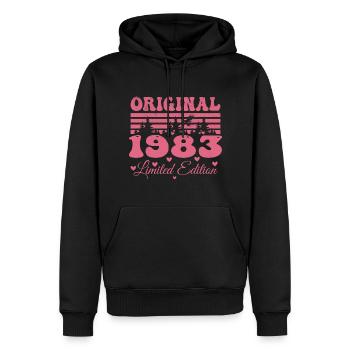 41. Geburtstagsgeschenk 1983 Frau | Geboren 1983 - Männer Premium Bio Hoodie - Schwarz - Vorne - Nico (187cm)