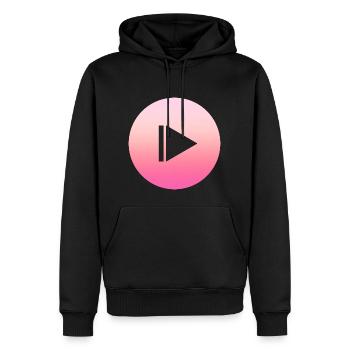 Einfaches schlichtes Pinkes pausier Design/Symbol - Männer Premium Bio Hoodie - Schwarz - Vorne - Nico (187cm)