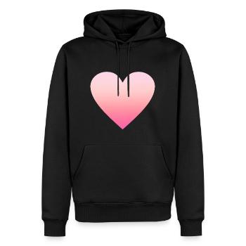 Einfaches schlichtes Pinkes Herz Design/Symbol - Männer Premium Bio Hoodie - Schwarz - Vorne - Nico (187cm)
