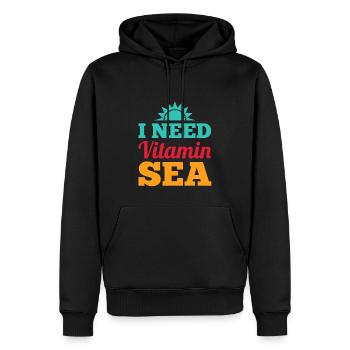 J'ai besoin de VITAMIN LAC - plage s'il vous plaît cadeau mer - Sweat à capuche Premium bio Homme - noir - Devant - Nico (187cm)
