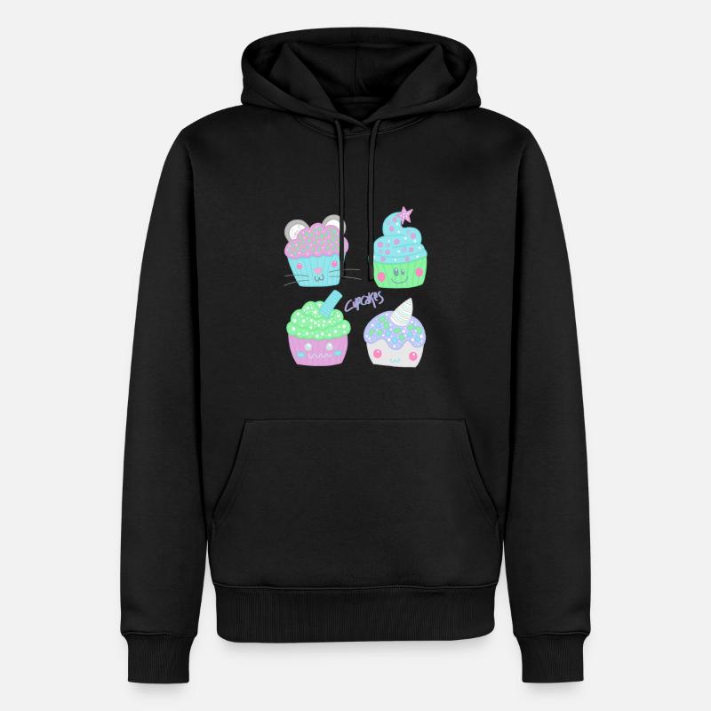 Cupcakes mignons - Sweat à capuche Premium bio Homme - noir