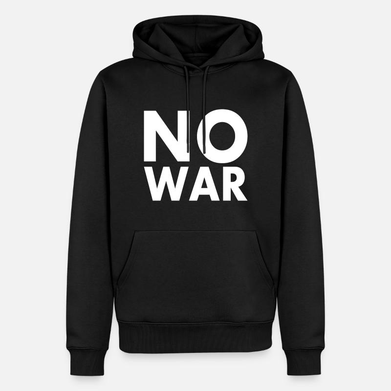 No war - Sweat à capuche Premium bio Homme - noir