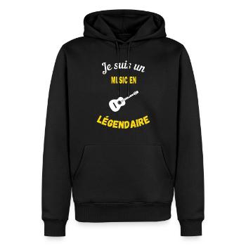 Je suis un Légendaire musicien - Sweat à capuche Premium bio Homme - noir - Devant - Nico (187cm)