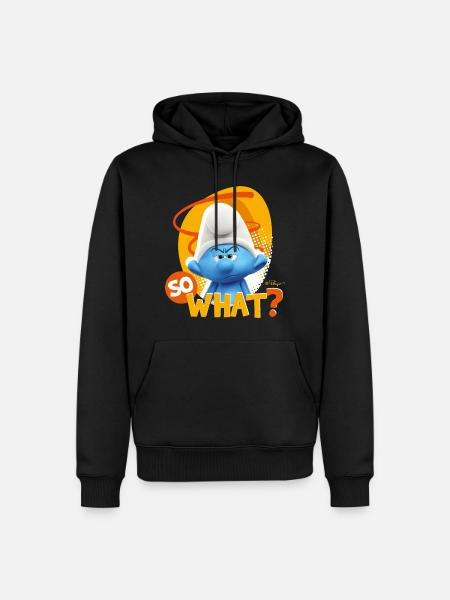Les Schtroumpfs Le Schtroumpf Colérique So What - Herre Premium økologisk hoodie - sort