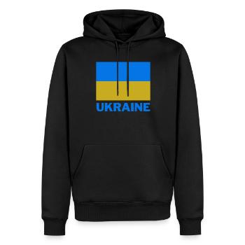 Ukraine design avec drapeau et couleurs nationales - Sweat à capuche Premium bio Homme - noir - Devant - Nico (187cm)