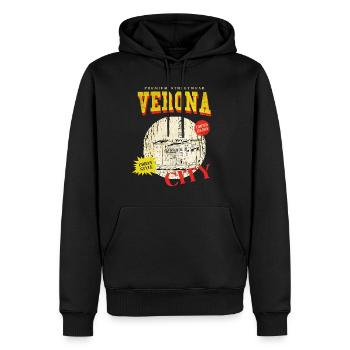 Vérone Italie Ville Skyline Vintage Rétro - Sweat à capuche Premium bio Homme - noir - Devant - Nico (187cm)