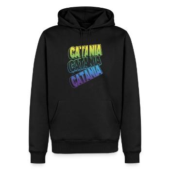 Catane Italie City Font Skyline Accueil - Sweat à capuche Premium bio Homme - noir - Devant - Nico (187cm)