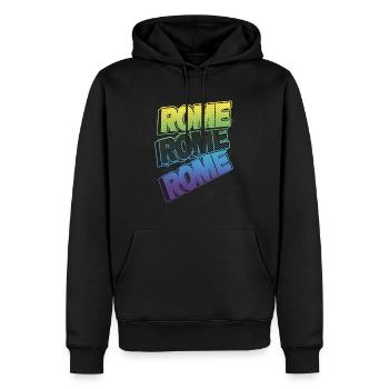 Rom Rome Italien Stadt Schrift Skyline Heimat - Männer Premium Bio Hoodie - Schwarz - Vorne - Nico (187cm)