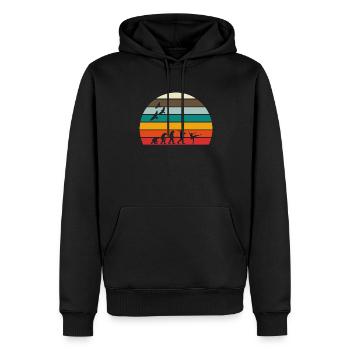 Retro Vintage Sunset Evolution FIGURE SKATING - Männer Premium Bio Hoodie - Schwarz - Vorne - Nico (187cm)