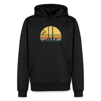 Retro Vintage Sunset Evolution FIGURE SKATING - Männer Premium Bio Hoodie - Schwarz - Vorne - Nico (187cm)