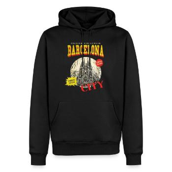 Barcelona Spanien Stadt Skyline Vintage Retro - Männer Premium Bio Hoodie - Schwarz - Vorne - Nico (187cm)