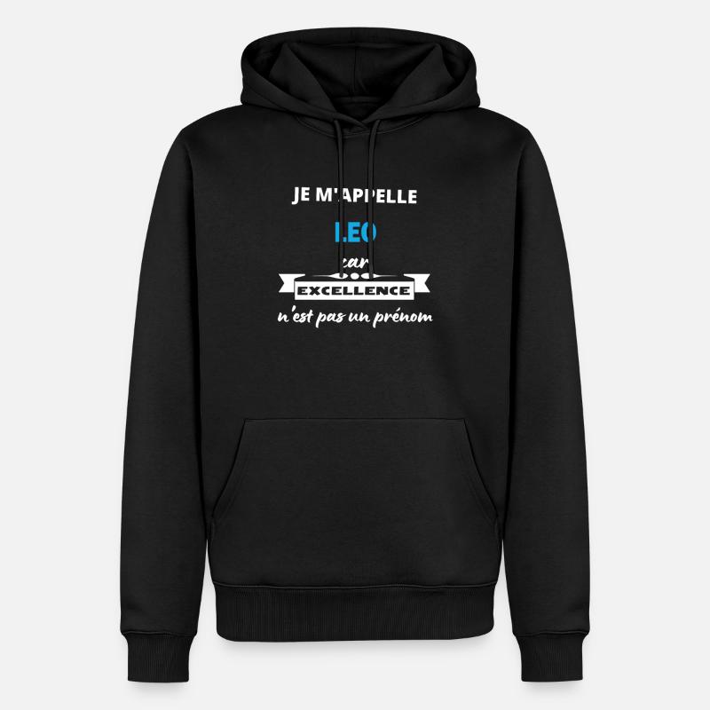 Je m'appelle excellence Leo - Sweat à capuche Premium bio Homme - noir