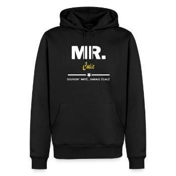 MR. souvent imité, jamais égalé Cuite - Sweat à capuche Premium bio Homme - noir - Devant - Nico (187cm)