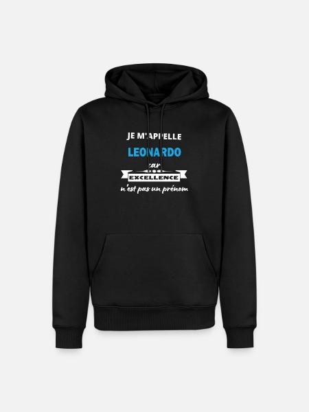 Je m'appelle excellence Leonardo - Sweat à capuche Premium bio Homme - noir