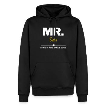 MR. souvent imité, jamais égalé Daim - Sweat à capuche Premium bio Homme - noir - Devant - Nico (187cm)