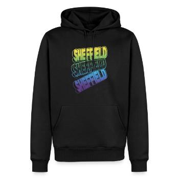 Sheffield Angleterre UK City Font Skyline Accueil - Sweat à capuche Premium bio Homme - noir - Devant - Nico (187cm)