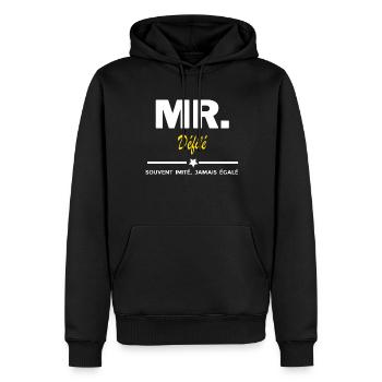 MR. souvent imité, jamais égalé Défilé - Sweat à capuche Premium bio Homme - noir - Devant - Nico (187cm)