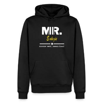 MR. souvent imité, jamais égalé Écologie - Sweat à capuche Premium bio Homme - noir - Devant - Nico (187cm)