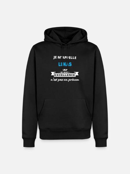 Je m'appelle excellence Lukas - Sweat à capuche Premium bio Homme - noir