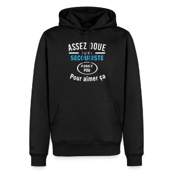 Assez doue pour etre SECOURISTE - Sweat à capuche Premium bio Homme - noir - Devant - Nico (187cm)