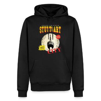 Stuttgart Deutschland Stadt Skyline Vintage Retro - Männer Premium Bio Hoodie - Schwarz - Vorne - Nico (187cm)