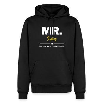 MR. souvent imité, jamais égalé Footing - Sweat à capuche Premium bio Homme - noir - Devant - Nico (187cm)